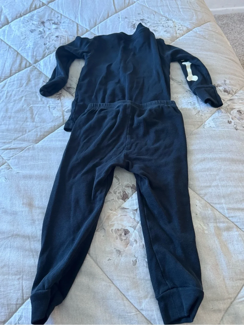 Carter's Black Pajama Set with White Skeleton and Candy Corn Accents - Picture 4 of 4
